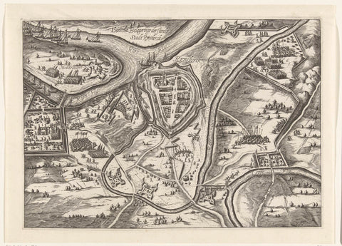 Siege and capture of Rheinberg by Maurits, 1601, anonymous, 1601 - 1624 Canvas Print