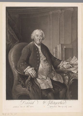 Portret van David Splitgerber, Georg Friedrich Schmidt, 1766 Canvas Print