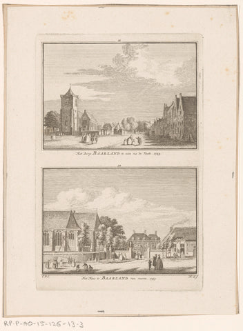 View of the village of Baarland and view of the village and Slot Baarland, 1745, Hendrik Spilman, 1754 - 1792 Canvas Print