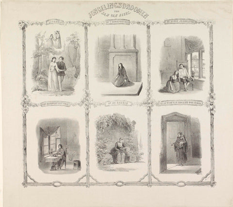 Sheet from Utrecht student almanac, 1856, anonymous, 1856 Canvas Print