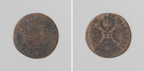 Charles II, king of Spain, calculation medal struck by order of the council of Finance, anonymous, 1677 Canvas Print