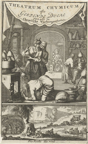 Figures in a laboratory, Jan Luyken, 1693 Canvas Print