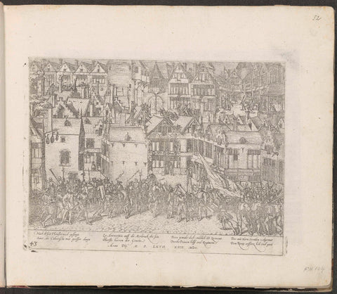 Calvinist riot in Antwerp conquered, 1567, Frans Hogenberg, 1568 - c. 1572 Canvas Print