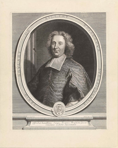 Portrait of Fabio Brûlart de Sillery, Gerard Edelinck, 1698 - 1707 Canvas Print