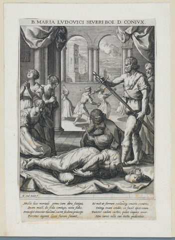 Mary of Brabant beheaded by Louis II of Bavaria-Munich, Raphaël Sadeler (II), 1627 Canvas Print