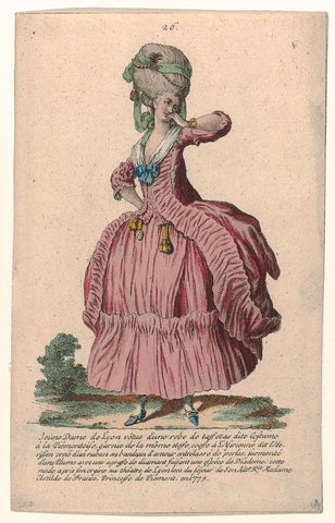 Gallerie des Modes et Costumes Français, 1785, nr. 26, nr. 52, Kopie naar N 77 : Jeune Dame de Lyon (...), Pierre Gleich (possibly), c. 1785 Canvas Print