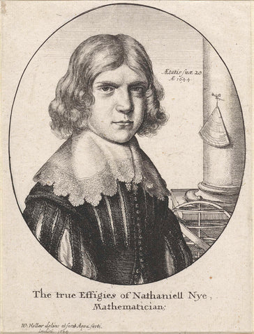 Portrait of Nathaniel Nye, Wenceslaus Hollar, 1647 Canvas Print