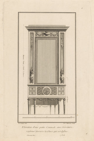 Commode met secretaire, de Saint-Morien, 1784 - 1785 Canvas Print