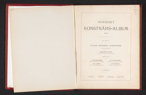 Nordic artist album 1879 : a selection of newer Nordic artworks / photographs by Johannes Jaeger; with text ae L. Dietrichson (...) [et al.], Johannes Jaeger, 1879 Canvas Print