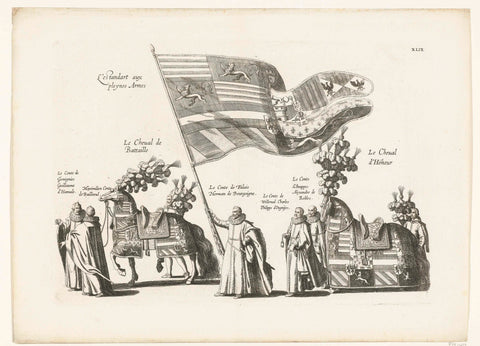 Funeral procession of Archduke Albrecht (plate XLIX), 1622, Cornelis Galle (I), 1623 Canvas Print