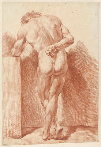 Standing male nude, seen on the back, Johannes Ziesenis, 1790 Canvas Print