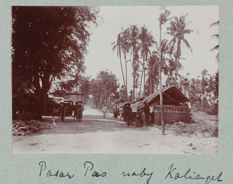 Street view with food vendors along the street side., Frits Freerks Fontein Fz. (attributed to), c. 1914 Canvas Print