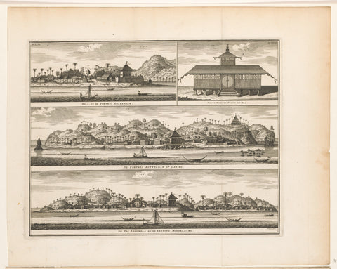 Three fortresses on Ambon, Frederik Ottens, 1722 - 1724 Canvas Print