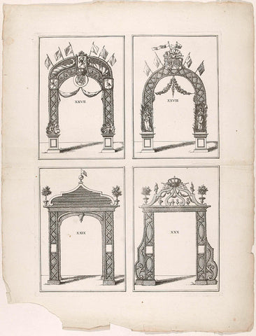 Honorary gates XXVII-XXX in The Hague, 1747, Albertus Frese (de Jonge) (attributed to), 1766 Canvas Print