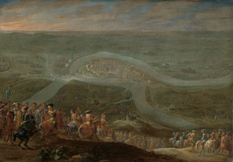 King Louis XIV and his Entourage at the Siege of Schenkenschans, 1672, Lambert de Hondt (II), c. 1675 Canvas Print