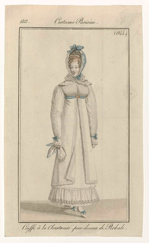 Journal des Dames et des Modes, Costume Parisien, 5 October 1813, (1344): Coeffe à la Chartreus (...), anonymous, 1813 Canvas Print