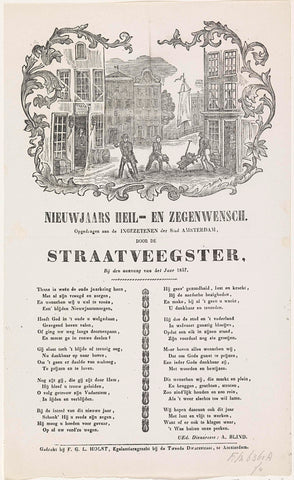 New Year's wish of the Amsterdam street sweepers, 1857, anonymous, 1856 - 1857 Canvas Print