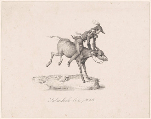 Prince Frederik on the donkey, 1830, anonymous, 1830 - 1831 Canvas Print