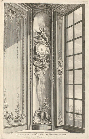 Design for an ornamental weather vane, Gabriel Huquier, Juste Aurèle Meissonnier, 1738 - 1749 Canvas Print