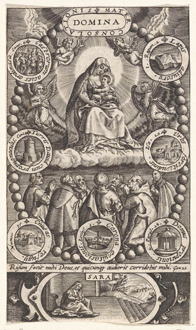 Maria zoogt het Christuskind, Antonie Wierix (II), 1598 - 1648 Canvas Print