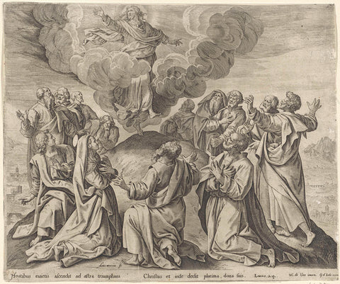 Ascension of Christ, Antonie Wierix (II), 1585 Canvas Print