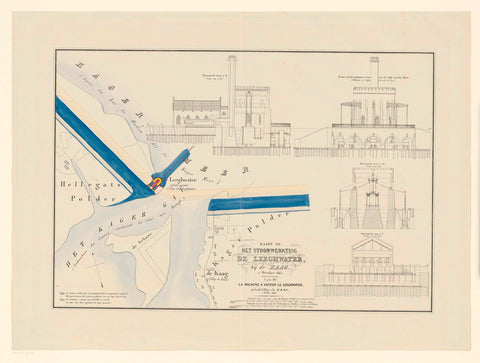 Map III. The Steam Tool De Leeghwater, near the Kaag. 1 October 1843, anonymous, 1843 - 1861 Canvas Print