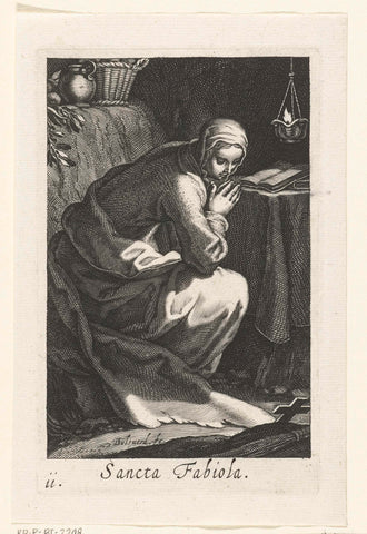 Saint Fabiola of Rome as hermit, Boëtius Adamsz. Bolswert, 1619 Canvas Print