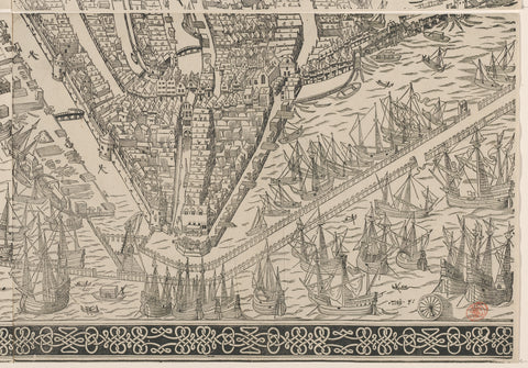 Map of Amsterdam, 1544 (eleventh part), Cornelis Anthonisz., c. 1557 Canvas Print