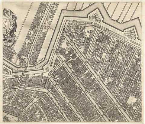 Map of Amsterdam (top left), 1625, Balthasar Florisz. van Berckenrode, 1625 Canvas Print