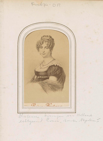 Photo reproduction of (presumably) a print by Hortense Eugénie de Beauharnais, Queen of Holland, Étienne Neurdein, c. 1863 - c. 1880 Canvas Print