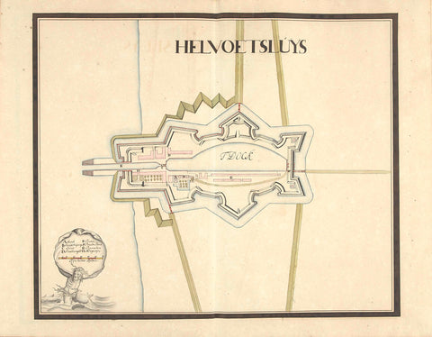 Map of Hellevoetsluis, ca. 1701-1715, Samuel Du Ry de Champdoré, 1701 - 1715 Canvas Print