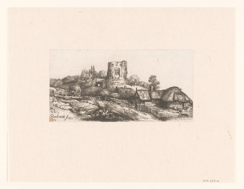 Landscape with a square tower, François Vivares, 1719 - 1780 Canvas Print