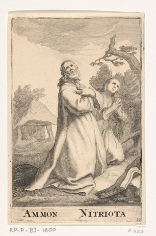 Saint Ammonius the Great, Frederick Bloemaert, after 1636 - c. 1670 Canvas Print