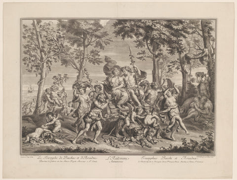 Triumph of Bacchus and Ariadne, Jean Baptiste de Poilly, 1679 - 1728 Canvas Print