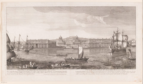 View of hospital in Greenwich, Jacques Rigaud, 1736 Canvas Print