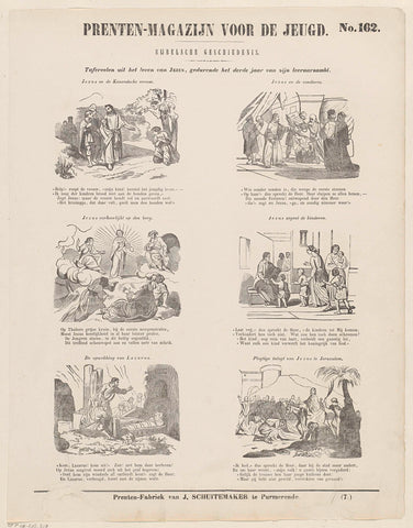 Scenes from the life of Jesus, during the third year of his teaching duties, Jan Schuitemaker, 1850 Canvas Print