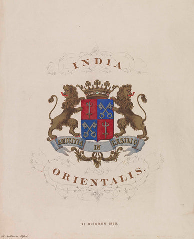 Coat of arms of the India Orientalis society, 1860, Pieter Jacobus Mulder, 1860 Canvas Print