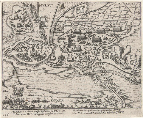 Siege of Hulst by Archduke Albrecht, 1596, anonymous, 1613 - 1615 Canvas Print