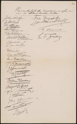 Attendance list of the meeting of 10 June 1904 for the Albert Neuhuys tribute, various makers, 1904 Canvas Print