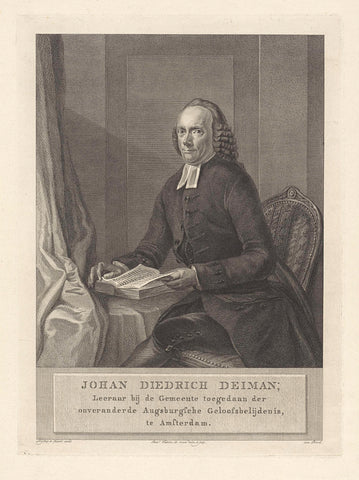 Portrait of Johan Diedrich Deiman, Reinier Vinkeles (I), 1779 - 1792 Canvas Print