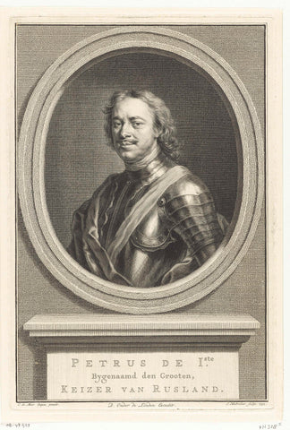 Portret van Peter I de Grote, tsaar van Rusland, Jacob Houbraken, 1752 Canvas Print