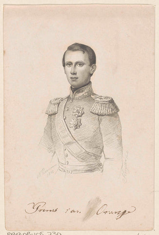 Portrait of William, Prince of the Netherlands, Dirk Jurriaan Sluyter, 1858 Canvas Print