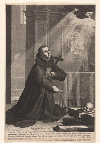 Portrait of Jesuit Johannes (Jan) Berchmans, Boëtius Adamsz. Bolswert, 1621 - 1633 Canvas Print