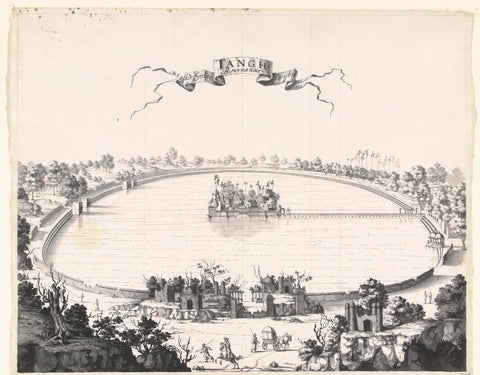 View of a pond at Ahmadabad, anonymous, 1678 Canvas Print