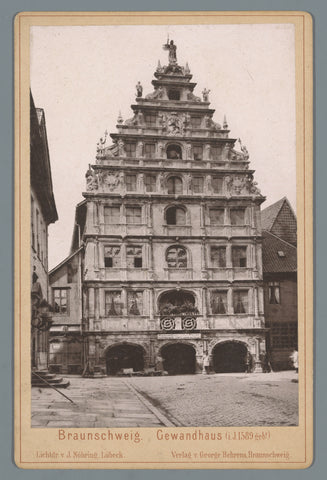 View of the cloth hall in Brunswick, Johan Nöhring, 1880 - 1900 Canvas Print