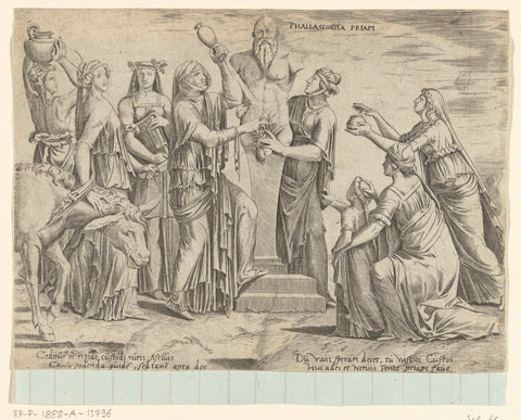 Sacrifice to Priapus, Cornelis Bos, c. 1537 - c. 1555 Canvas Print