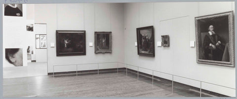 Room with paintings by rembrandt students, on the left parts of information panels are visible, c. 1991 - c. 1992 Canvas Print