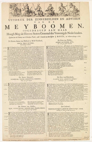 Uytdruk der Zinnebeelden en Advisen van de Meyboomen, Hendrik Pola, 1705 Canvas Print