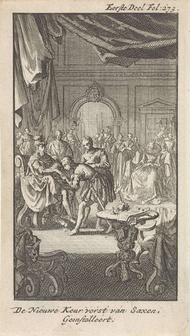 Appointment of Maurice of Saxony as the new Elector of Saxony, 1547, Jan Luyken, 1701 Canvas Print