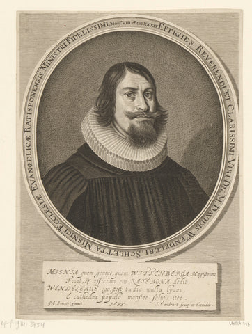 Portret van David Wendeler, Jakob von Sandrart, 1655 Canvas Print